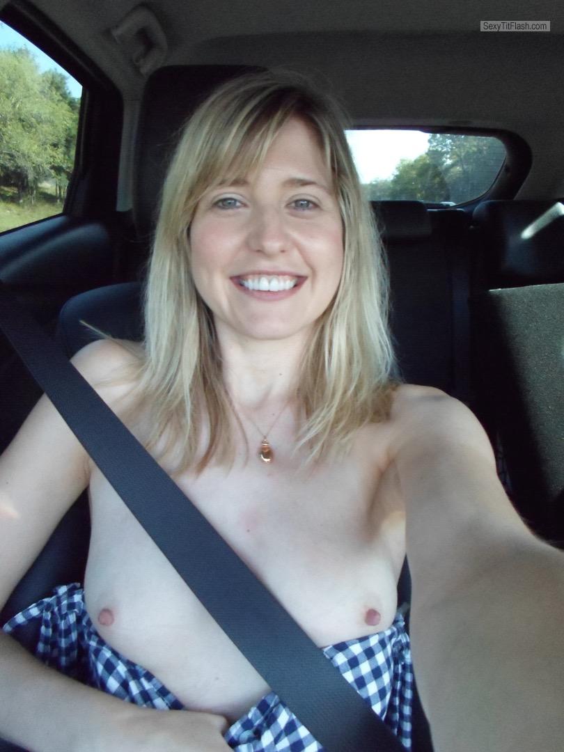 Tit Flash: My Small Tits (Selfie) - Topless Callie from United States